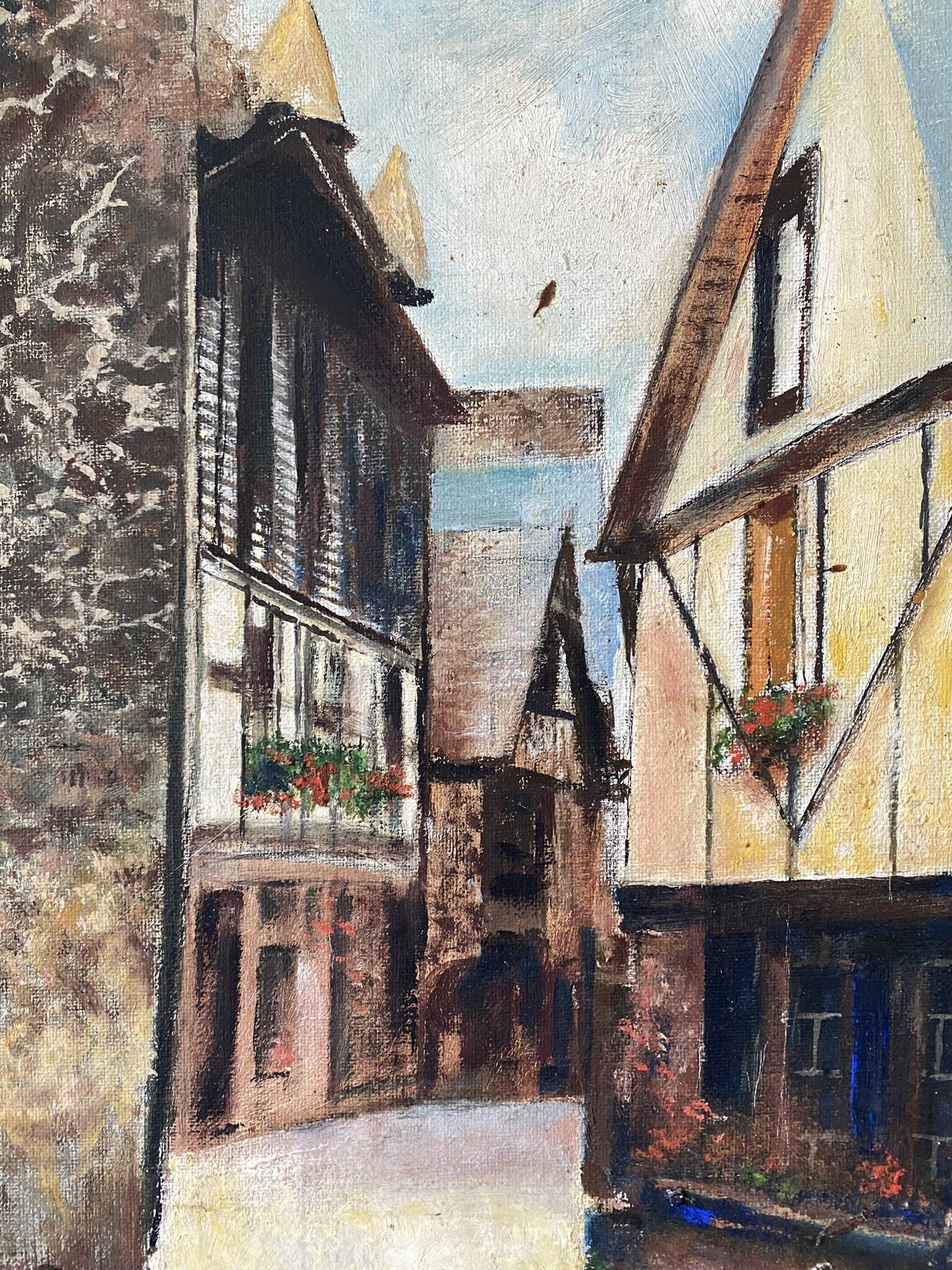 Signed village landscape from 1984