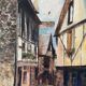Signed village landscape from 1984