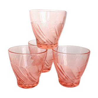 Verres à eau rose vereco