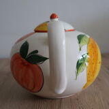 Théière décor fruits en céramique