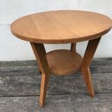 Vintage pedestal table 1940-50 in light oak