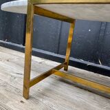 Coffee table carrara marble/solid brass 1960