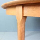 Danish Oak Round Extendable Dining Table By Rosengaarden 1960 Denmark
