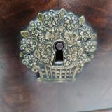 Chest of drawers in wood and gray marble with 4 drawers nineteenth century