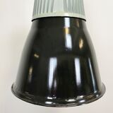 Black enamel industrial pendant light, 1960