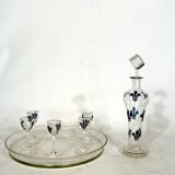 Italian Art Nouveau glass liquor set from 1920s