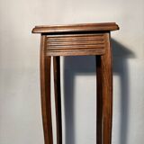 Vintage dark wood side table with curved base