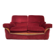 Old Art Deco Sofa in Bordeaux Red Velvet & Wood Decor