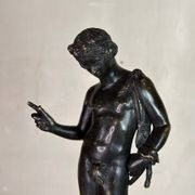 Narcissus, bronze after the antique on a wooden base, circa 1880.