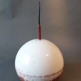 Raak pendant lamp 1960/70 in white and red metal.