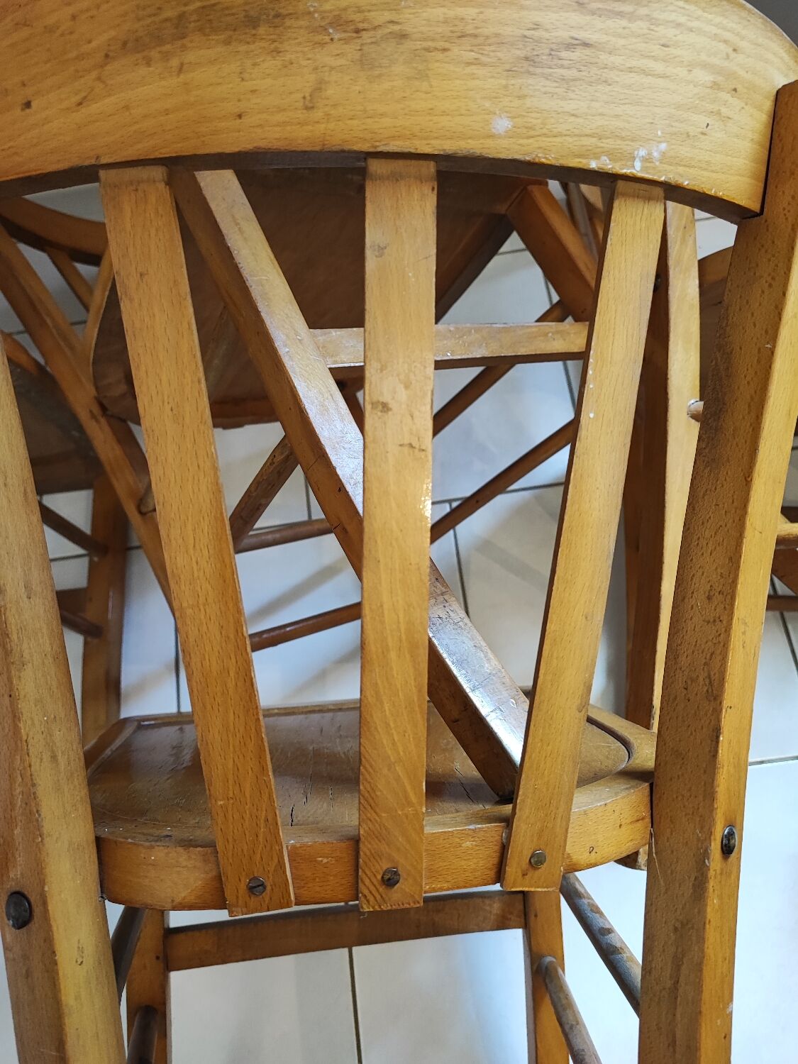 Vintage four-quarter bistro chairs