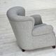 1950s, Danish relax chair by Fritz Hansen, model 1518, grey furniture wool.