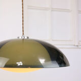 Italian green space age pendant lamp in plexiglass, 70s