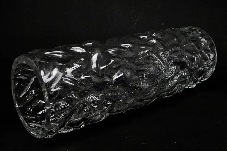 Pieniek vase, grey glass, Huta Hortensja, Poland, 1970s