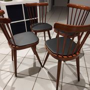 Set of 4 chairs of Bistrot Baumann model 740V, 1960