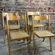 Foldable Italian chairs (set of 4) in beech and rattan 1980
