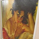 Painting, oil painting signed roka, the gypsy