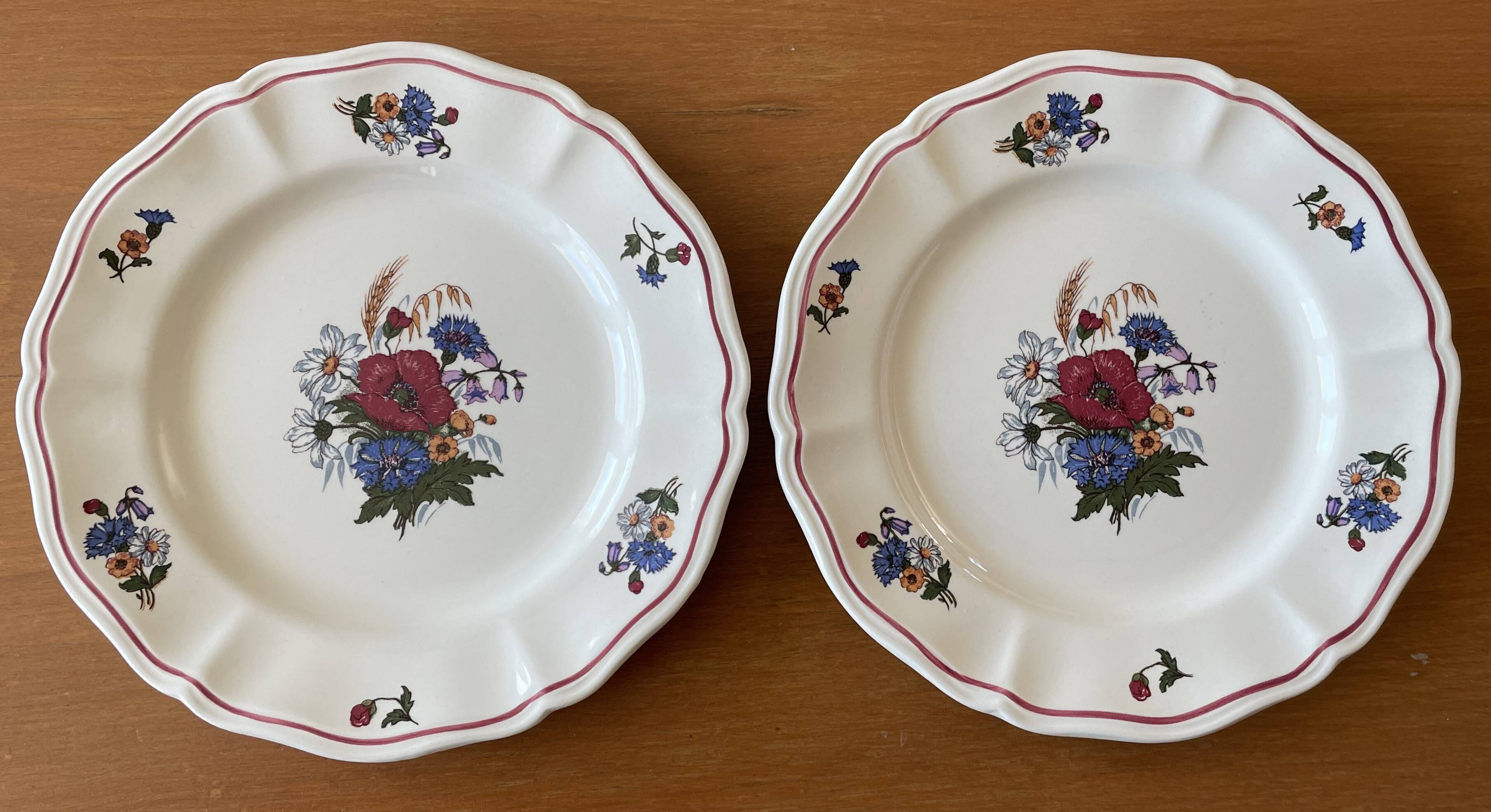 8 antique dessert plates in Sarreguemines earthenware
