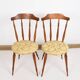 Pair of chairs in turned wood and fabric, vintage, dating from 1960.