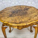 Vintage Round Walnut Coffee Table, 1930s