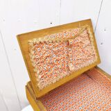 Old wooden folding sewing box