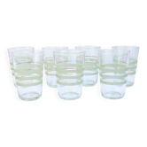 7 verres granité vert et doré