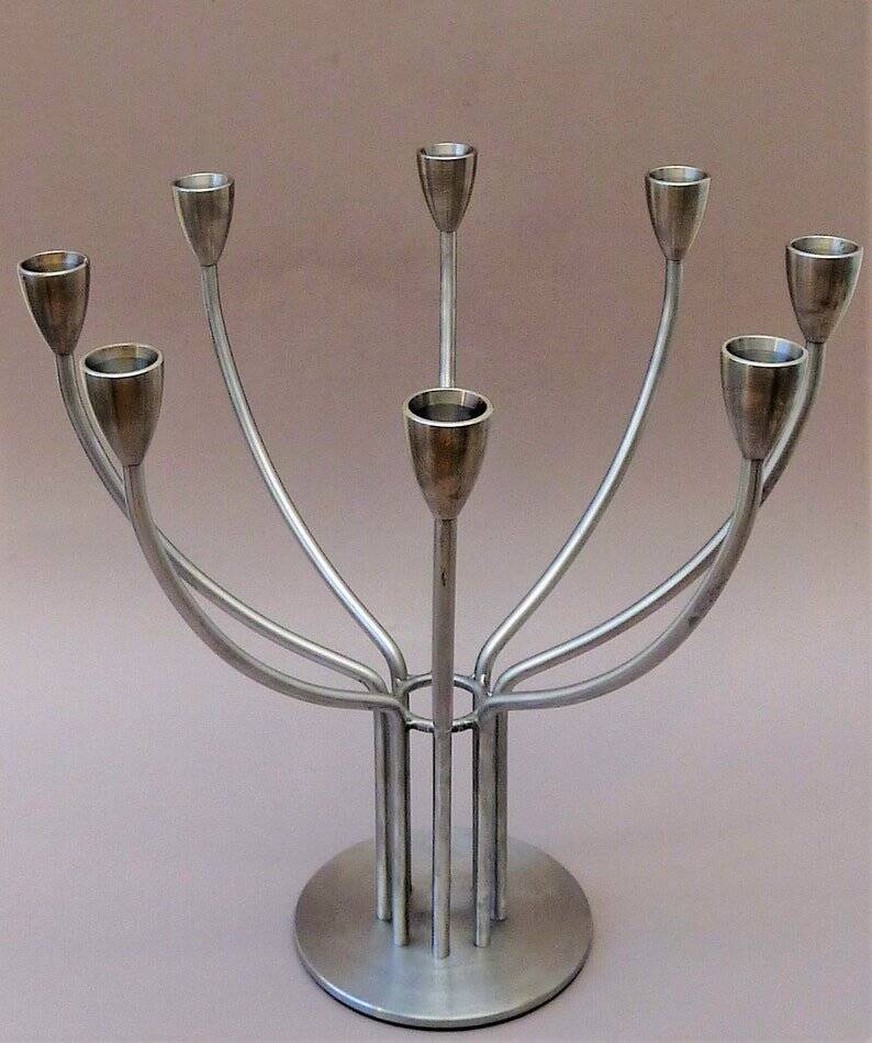 Scandinavian Modern Candleholder in Steel by M. Hagberg for Ikea, 1970s