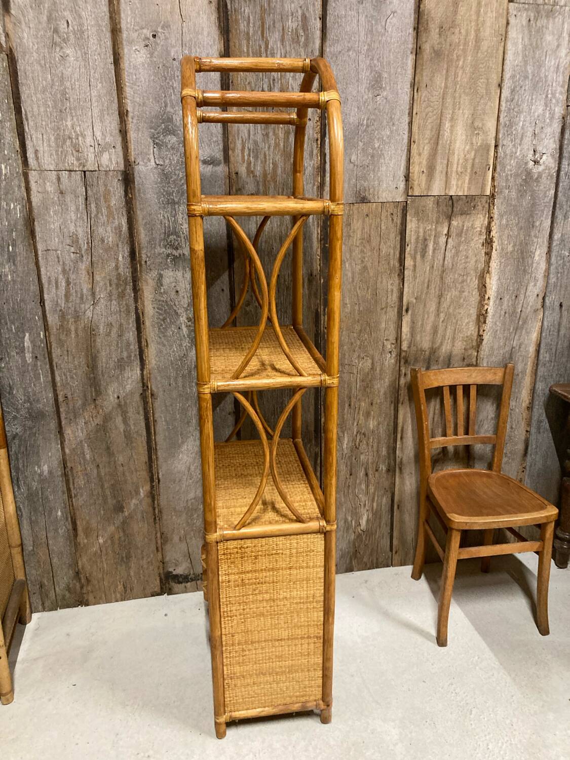 Rattan bookcase shelf