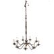 Vintage chandelier with 9 arms in gold metal – foliage decoration – Paris Baguès