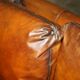 Pair of Ralph Lauren Jamaica club sofas restored in leather.