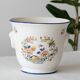 Ceramic bucket decoration flowers bird and butterfly