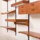Kai Kristiansen teak wall unit with a desk and a lamp, FM Mobler, 1960s