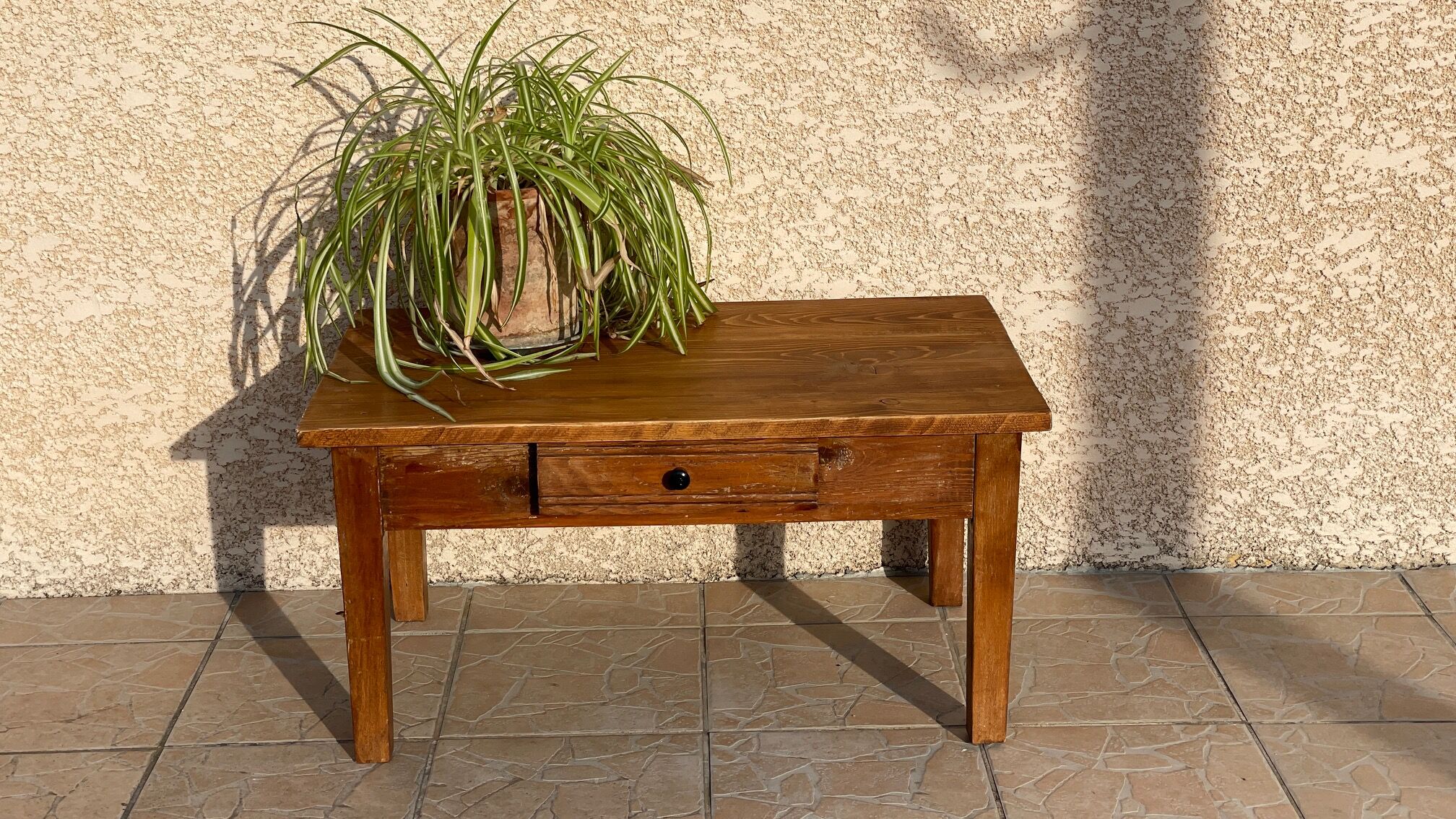 Table basse de ferme vintage en bois