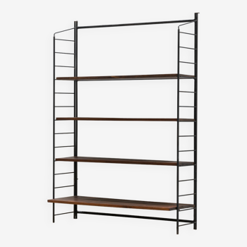 Shelf / Metal and solid wood bookcase, 1960