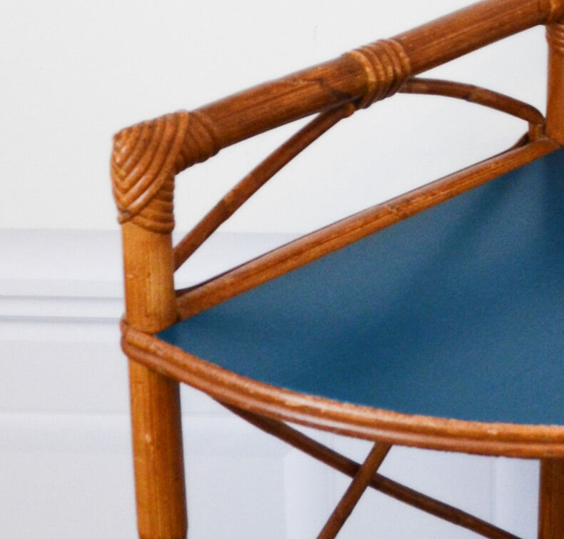 Rattan corner shelf
