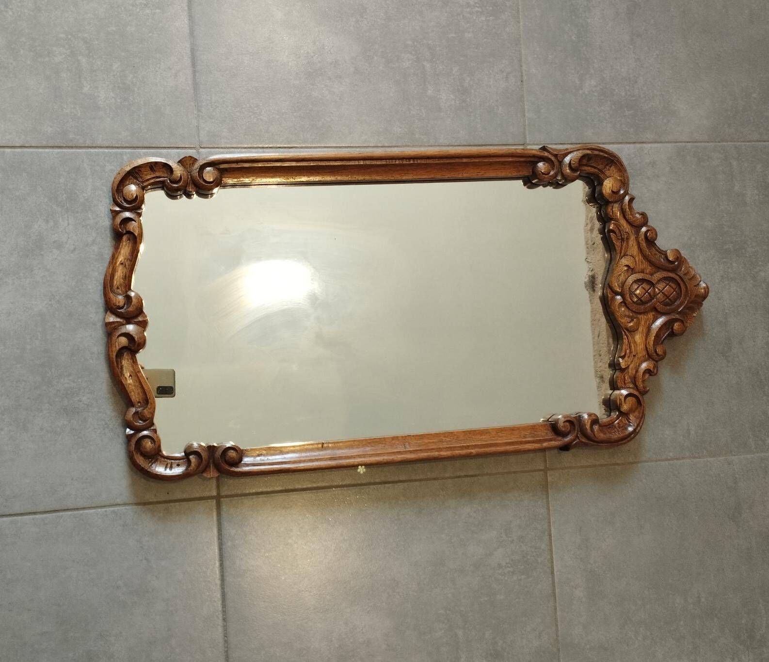 Large mirror in baroque rocaille rococo style