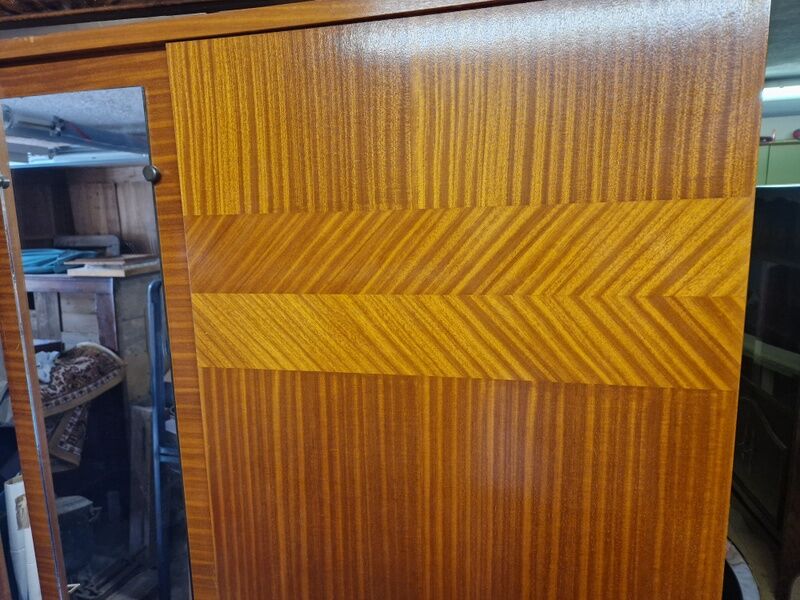 Wardrobe in veneered and inlaid wood 1960s