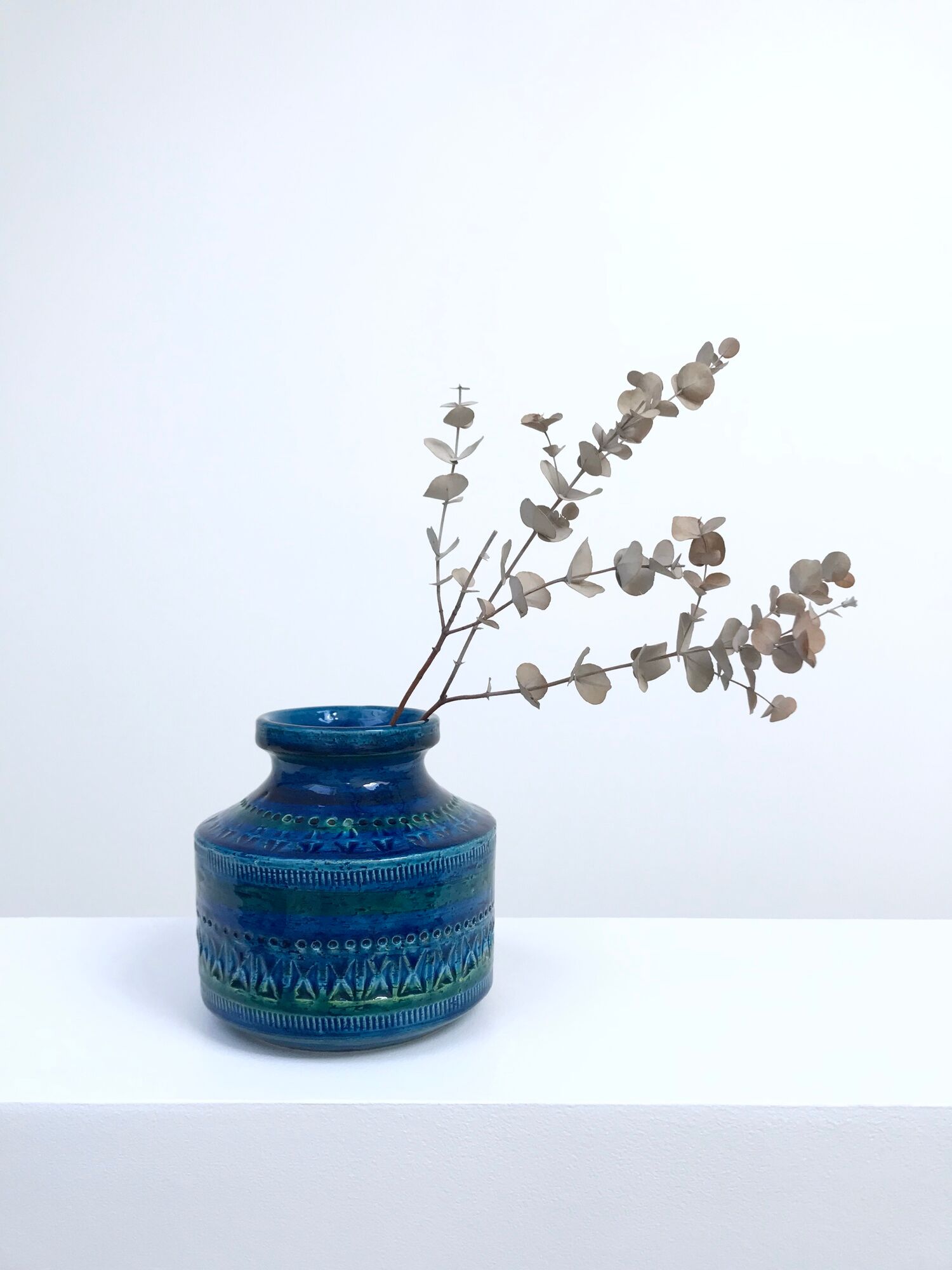 Vase Série Rimini Blue par Aldo Londi pour Bitossi, Italie, 1950