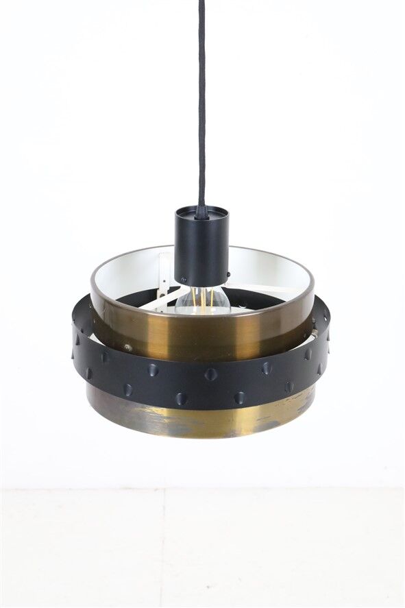Mid-century brass pendant lamp / 1960s / Danish modern design / black