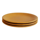 Trio d'assiettes plates en grès Chantilly France vintage