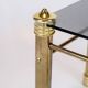 Set of two bedside tables - brass legs - black glass top - vintage style - 1970s