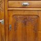 Narrow sideboard, art deco in light walnut, gray marble top
