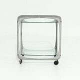 Italian Cast Aluminium Cube Bar Trolley by Lorenzo Burchiellaro 1970s