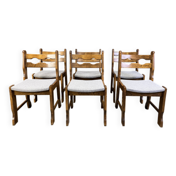 Chaises de salle à manger vintage brutalistes, lot de 6 - années 1960