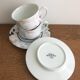 Set of tea cups with saucers fine porcelain Japan flowers