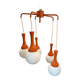 Suspension cascade design Space age orange vintage from the 70s.