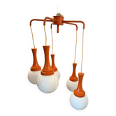 Suspension cascade design Space age orange vintage des années 70