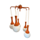 Suspension cascade design Space age orange vintage from the 70s.