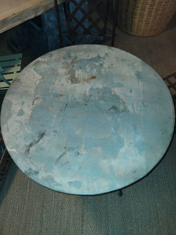 Table de jardin fer forgé et zinc