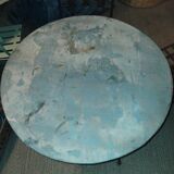 Wrought iron and zinc garden table